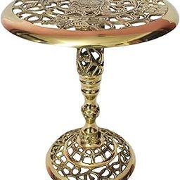 Tangerine Handcrafted Cut-Work Brass Round Table || Side Table || Corner Table (Height- 12.5 inch)-image-82