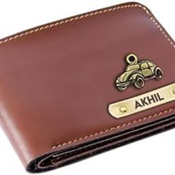customised Gifts for Men | Personalized Leather Wallet for Mens -Name/Logo & Charms on Wallet I Unique Birthday Anniversary Gift for Men Boy Love Husband Employees & Clients | Brown-image-4