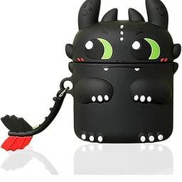 EMOH ROCED Apple AirPods Case Cover for 1st and 2nd Generation Protective Shock Proof Case Cover Compatible with AirPods 2&1 with Keychain (Dragon)-image-7