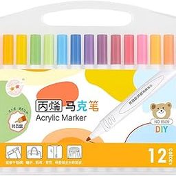 Shopiable Store Acrylic Paint Markers – Vibrant Colors | Permanent Paint Pens for Rock, Glass, Wood, Ceramic, Fabric & More | Waterproof, Non-Toxic Ink | Fine Tip for Art & DIY (12 - Color)-image-92