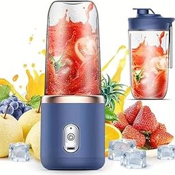 Portable Juicer Blender for Smoothies & Juices | USB Rechargeable Mini Blender Bottle | 400ml Shake Maker with 1800mAh Battery | Personal Smoothie Mixer for Home, Travel, Gym (Multi Color)-6