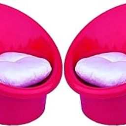 Tub Chairs/ARM Chairs/Chairs for Home, Living Room/Indoor and Outdoor Chairs with Complimentary Cushions Set of 02 (Pink)-image-77