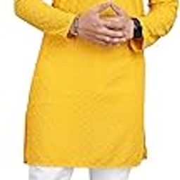 Tradition Men's Kurta Pajama Set for Classic Style |LAKHNAVI KURTA SET WITH PYJAMA-image-7