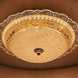 swanart Elegant 12W LED Flush Mount Ceiling Light Fixture | Decorative Crystal Glass Design & Ornate Trim | Bright, Energy-Efficient Modern Lighting for Living Room, Bedroom, Hallway-image-51