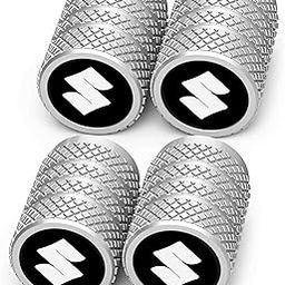 Greenworld Premium Silver Metal Car Tyre Valve Cap Air Cap Car Tyre Valve Stem Cap Air Covers with Logo (Suz-uki)-picture-17