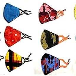 Cotton Face Mask | Reusable and Washable Mask | (Multicolour, Pack of 12, Without Valve) for Unisex-3
