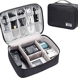 REMICH Electronic Accessories Case Bag, Waterproof Universal Electronic Organizer Power Bank, Charging Cords, Chargers, Mouse, USB Cable, Earphones More Out-Going,Business Travel Gadget Bag-picture-17