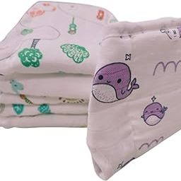 La Vie BabyCare Muslin 2.0 FeatherFit Nappies with Dry Feel | Reusable Cotton Langot | Double Gussets for Leak Protection | Soft, Breathable Fabric | Quick-Dry | Size-S Pack of 12-1
