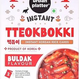 Urban Platter Instant Tteokbokki - Buldak, 240g (with Seasoning Premix | Spicy Snack | Soft and Chewy Rice Cakes | Korean Street Delicacy)-image-62