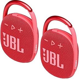 JBL 2 Pack Clip 4 Waterproof Wireless Audio Bluetooth Speaker Bundle (Red)-image-6