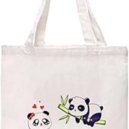 Reusable Zipper Tote Bag for Women/Girls | Multipurpose 100% Organic Cotton Printed Tote Bags | Shopping/Grocery Bags | Sturdy Canvas Bag with 12kgs Capacity (To Panda)-image-61