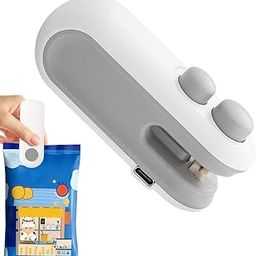 Portable Mini Bag Sealer with USB Charging, Heat Sealer for Snack Bags, White and Grey-image-48