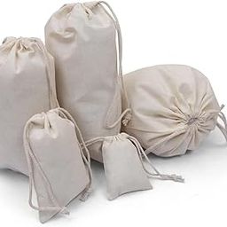 Birdbrid Cotton Bags, 8 * 12 inch Drawstring Bag Natural Muslin Bag Cotton String for Wedding Party Festival Storage Decorating DIY Bag (8 white)-image-22