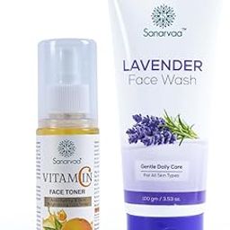 SANARVAA Fresh Glow Combo | Lavender Face Wash (100 Grams) & Vitamin C Toner (100 ML) | Gently Cleanses, Brightens & Hydrates | Pore-Tightening, Soothing & Suitable for All Skin Types-14