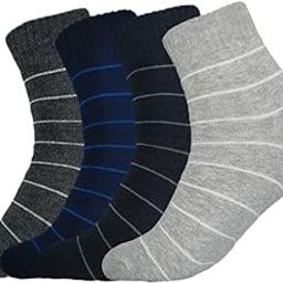 Men's Ankle Length Towel Socks for Men and Boys, Order Resistant Cotton Fabric, Assorted Colours, Pack of 4-image-44