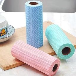 KAPILIX Non-Woven Kitchen Towel Roll | 80 Pulls (Pack of 2) | Size: 23 x 21 cm | Wavy Pattern (Red & Blue) | Washable and Reusable | Highly Absorbent | For Daily Use-image-47