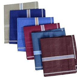 Kuber Industries Cotton Hanky For Men|Premium Handkerchief For Men|Neat Stiched With Printed Colors " 47x 47 CM"|Pack of 6 (Dark Multi)-34