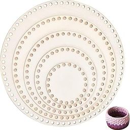 Haoser 5 PCS Wooden Crochet Bag Bottom, Circle Wooden Basket Bottom Wooden Base Shaper Blank Crochet Base for DIY Basket Craft Weaving Making Supplies-picture-11
