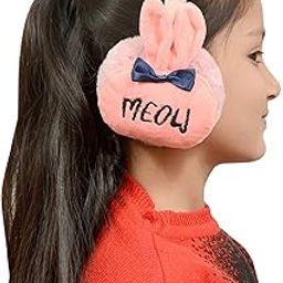 Winter Outdoor wear Adjustable Ear Muffs/Warmer, Ideal Head/Hair Accessory during winters Meow Style Light Pink Color-image-89