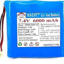 MAENT® 7.4V 18650 Lithium ion Rechargeable Battery 2S2P 2 Wire 5264 POS 8.4V for Electronics Toys Lighting Equipment POS Swipe Machine - 3C Rated (3 Pin POS Connector, 6000 mah)-image-7