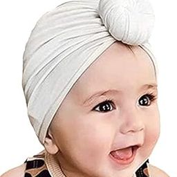 Baby Cap Nylon Cotton Stretchable Turban Hat Comfortable for Unisex Baby 0-4 Years White-image-22
