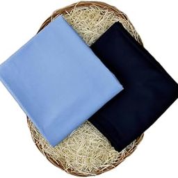 Men's 100% Fine Light Blue Signature Giza Cotton Shirt Fabric With Navy Blue Fully Stretchable Pant Fabric Combo - Unstiched-image-31
