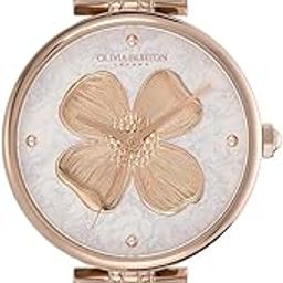 Olivia Burton Dogwood Qtz Basic Silver White Round Dial Women's Watch|Ionic Plated Carnation Gold Steel Material|Gold Color Band - 24000090-picture-53