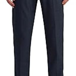 Men's Blue Textured Mid Rise Polyester Button Tapered Fit Flat Front Slant Pocket Trousers-picture-19