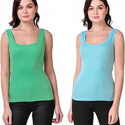 Women's Cotton Tank Top, Sleeveless, Scoop Neck, Pack of 2-picture-35