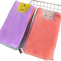 THE BANDUNIES Microfibre Face Towels for Women, Girl's, Kid's, 25 x 25 cm, 400 GSM, Pack of 6, Skin Care Hanky, Plain Handkerchief, Soft Hankie, Super Absorbent, Small Size Rumal-image-71