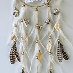 Yuvicreations, Dream Catcher for Wall décor, 8 Inches Ring, Fine Quality Feathers, Crochet-White-image-7