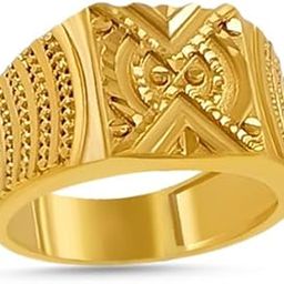 Gold Plated Chillai Work Owl Design Finger Ring For Men And Boys-image-71