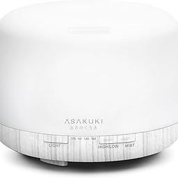 ASAKUKI 500ml Premium, Essential Oil Diffuser, 5 in 1 Ultrasonic Aromatherapy Fragrant Oil Humidifier Vaporizer, Timer and Auto-Off Safety Switch-White-1