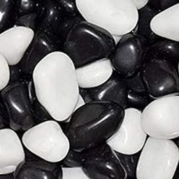 OhhSome [500Gm] Polished White & Black Mix Round Shaded Marbles Aquarium Pebbles For Vase Fillers Gems Stone Table Scatter Landscaping Aquarium Fish Tank Party Decoration Crystal Rocks-image-56