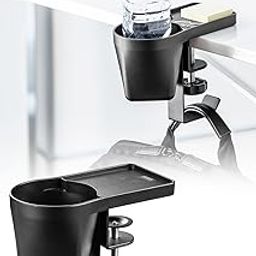 Sanwa Direct 200-STN063BK Drink Holder, Desk, Headphone Hanger, Bag Hanger, Clamp Type, Metal, Load Capacity 11.0 lbs (5 kg), Black-19