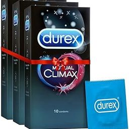 Durex Mutual Climax Condoms for Men & Women - 10 Count (Pack of 3) | Extra Dotted and Ribbed for Pleasure | Performa Lubricant for Long Lasting Climax Delay | Suitable for use with lubes & toys-16