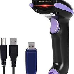 WoneNice Barcode Scanner Wireless 2-in-1 (2.4Ghz Wireless+USB 2.0 Wired) Handheld Bar Code Scanner Reader (Purple)-image-44