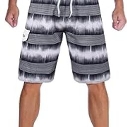 Men's Beachwear Quick Dry Striped Board Shorts-13