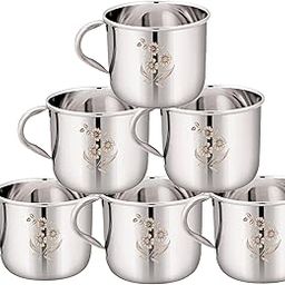 KC Stainless Steel Tea/Coffee Cup Set, 150 ML, Pack of 6, Laser Finished, Sober Shape-picture-25