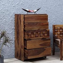 RATANDHARA FURNITURE Solid Sheesham Wood Chest of Drawers for Bedroom and Living Room (Design 8)-25