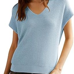 Women's Cap Sleeve Sweater Vest Casual V-Neck Knit Lightweight Sweater Top-image-37
