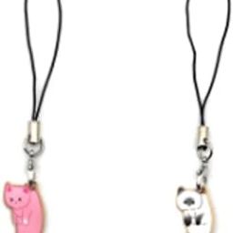 Metal 2 Pieces Cat Charm For Mobile Phone Kawaii Cell Phone Charms Strap Cute Hanging Cat Backpack, Wallet, Keychain Pendant Accessories,Silver-20