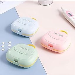 Pill Box Organiser with Multiple Compartments, Travel-Friendly Design, 7 Days Storage, Pastel Colours-image-99