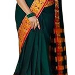 SUPERLAXMI Saree Woven Dharmavaram Pure Cotton Silk Saree (B. Green)-54