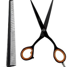 Doberyl Professional Hair Cutting Scissor 6.5 Inches Stainless Steel Salon Barber Hair Cut Scissor for Men Women and Kids (Black)-image-62