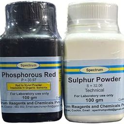 SPECTRUM Phospherous Red 98% 100gm & Sulphur Powder Technical 99.5% 100gm (2X100gm) (COMBO PACK)-12