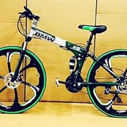 ZA ENTERPRISES B.M.W Foldable Cycle for Men with 21 Gear and Double Disc Break with Suspension | Green-image-45