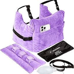 MOYOAMA Bundle Lilac Plush: Mastectomy Pillow IR Design with Keycord, Coldpacks, and Seatbelt Pillow-image-33