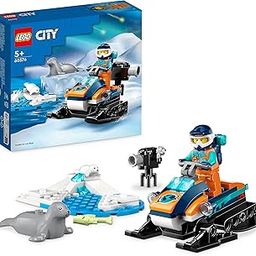 LEGO City Arctic Explorer Snowmobile 60376 Building Toy Set (70 Pcs),Multicolor-23