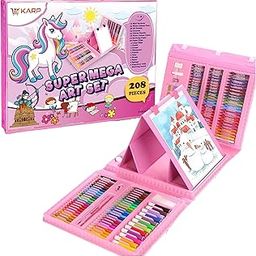 KARP Children Deluxe Art Drawing Set for Kids Case Art and Craft Supplies Drawing and Painting Set Great Gift (208Pcs -Pink)-picture-26